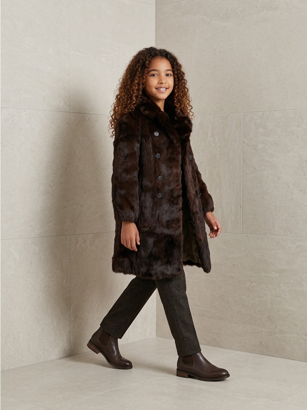 Princess Caravelle Authentic Rabbit Fur Coat